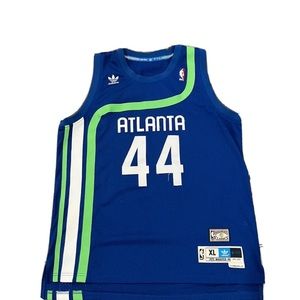 Vintage Rare Adidas HWC Atlanta Hawks Pistol Pete 44 Swingman Jersey Mens XL